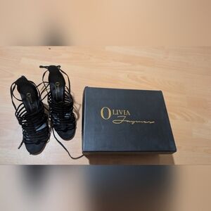 Olivia Women's Black Strappy Heels